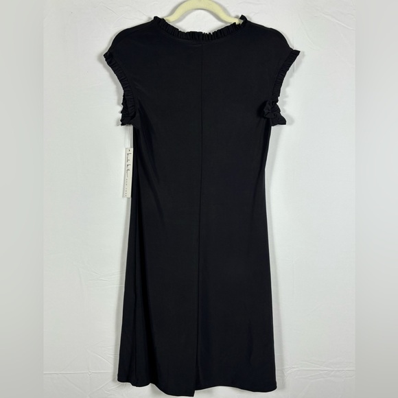 NWT Nicole Miller Black Ruffle Shift Dress- M - Picture 6 of 14
